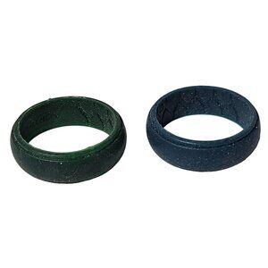 Green Blue Silicone Rings Size 13.75 Lightweight Durable Work Wear Wedding Band